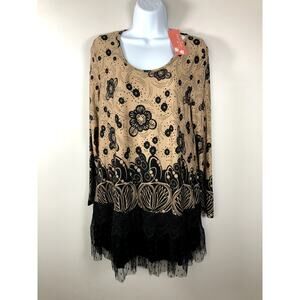 NWT Simply Aster Women's Long Sleeve Tunic Dress Size Small